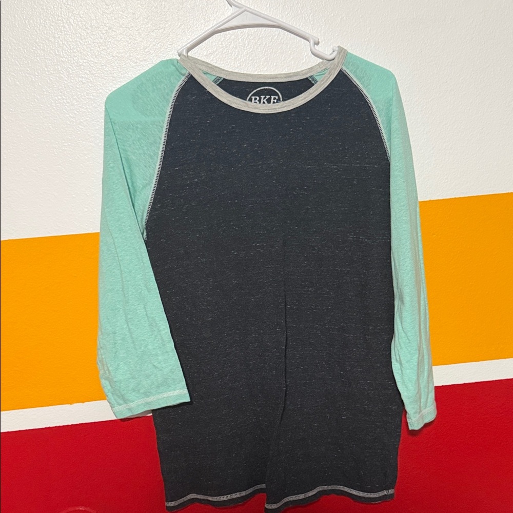 BKE Kids Long Sleeve Shirt - Black and Mint